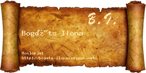 Bogáts Ilona névjegykártya